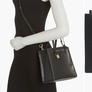 Marc Jacobs Mini Grind Coated Black Leather Tote